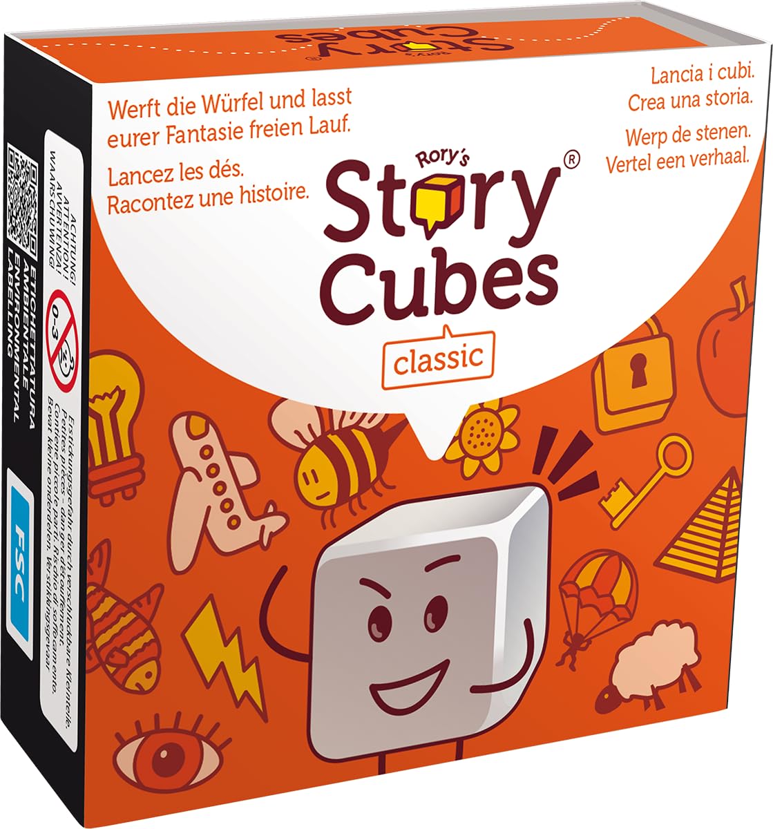 Zygomatic, Rory's Story Cubes Classic, DE Version, Cooperative Family Game for 1 or More Players from 6 Years, Dice Game with 20 Minutes Playing Time per Game, Multilingual