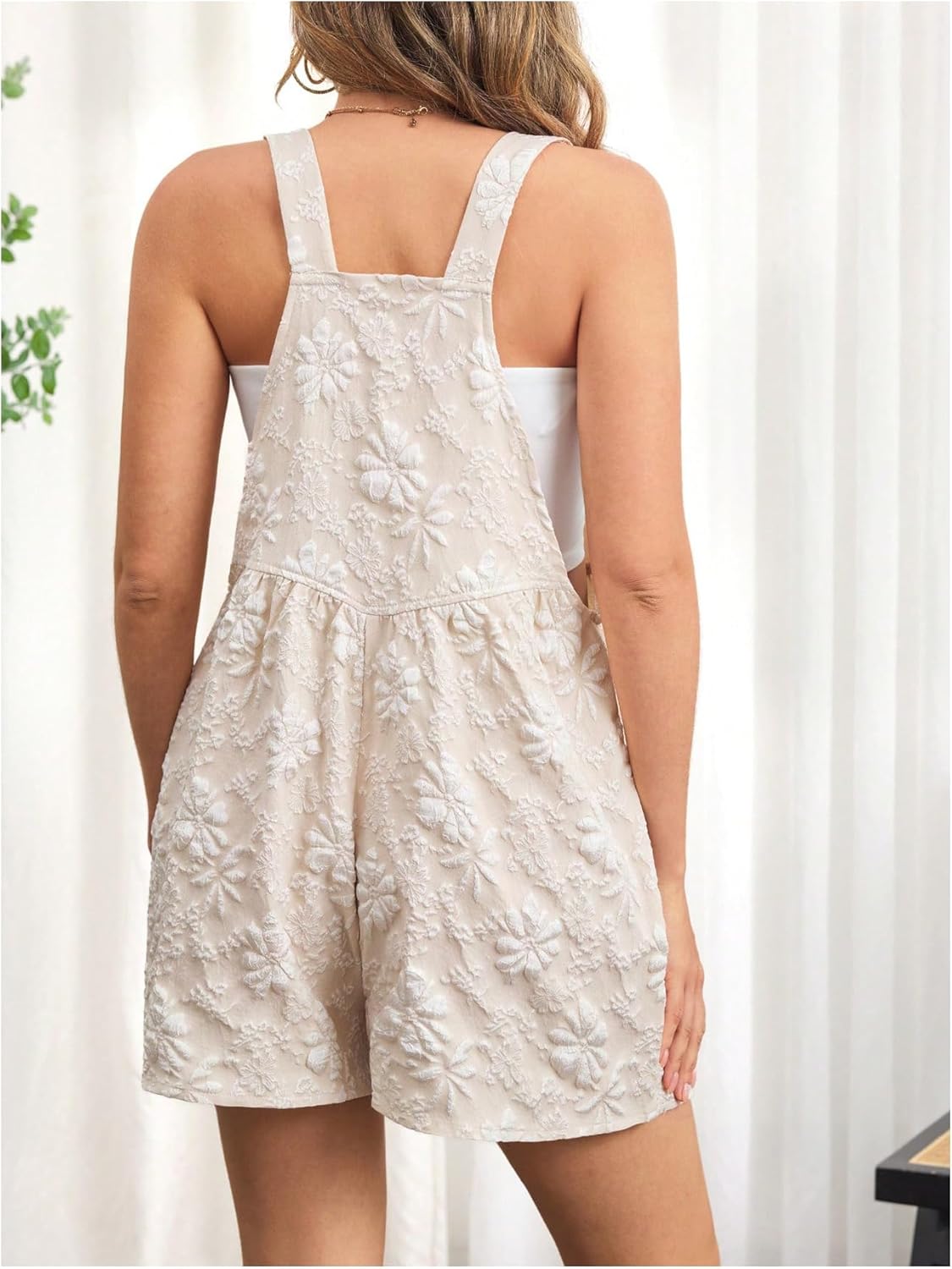 SOLY HUX Women's Maternity Jumpsuits Floral Overall Shorts Pregnancy Summer Vacation Rompers with Pocket - Image 3