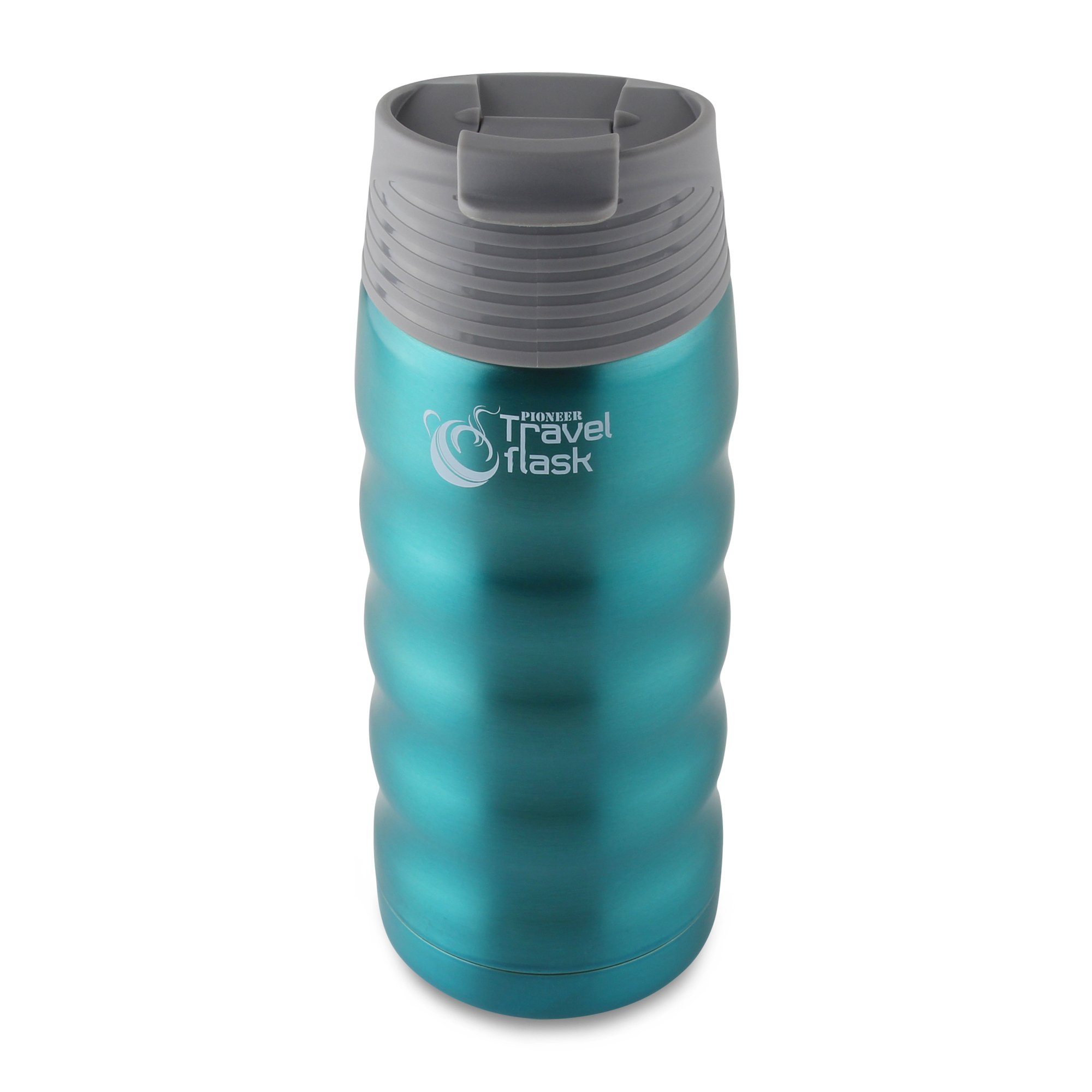Pioneer Flasks Pioneer Travel, Stainless Steel Vacuum Insulated Double Wall Drinks Thermo Flask – Hot 8, Cold 24 Hours, Metallic Blue, 350ml