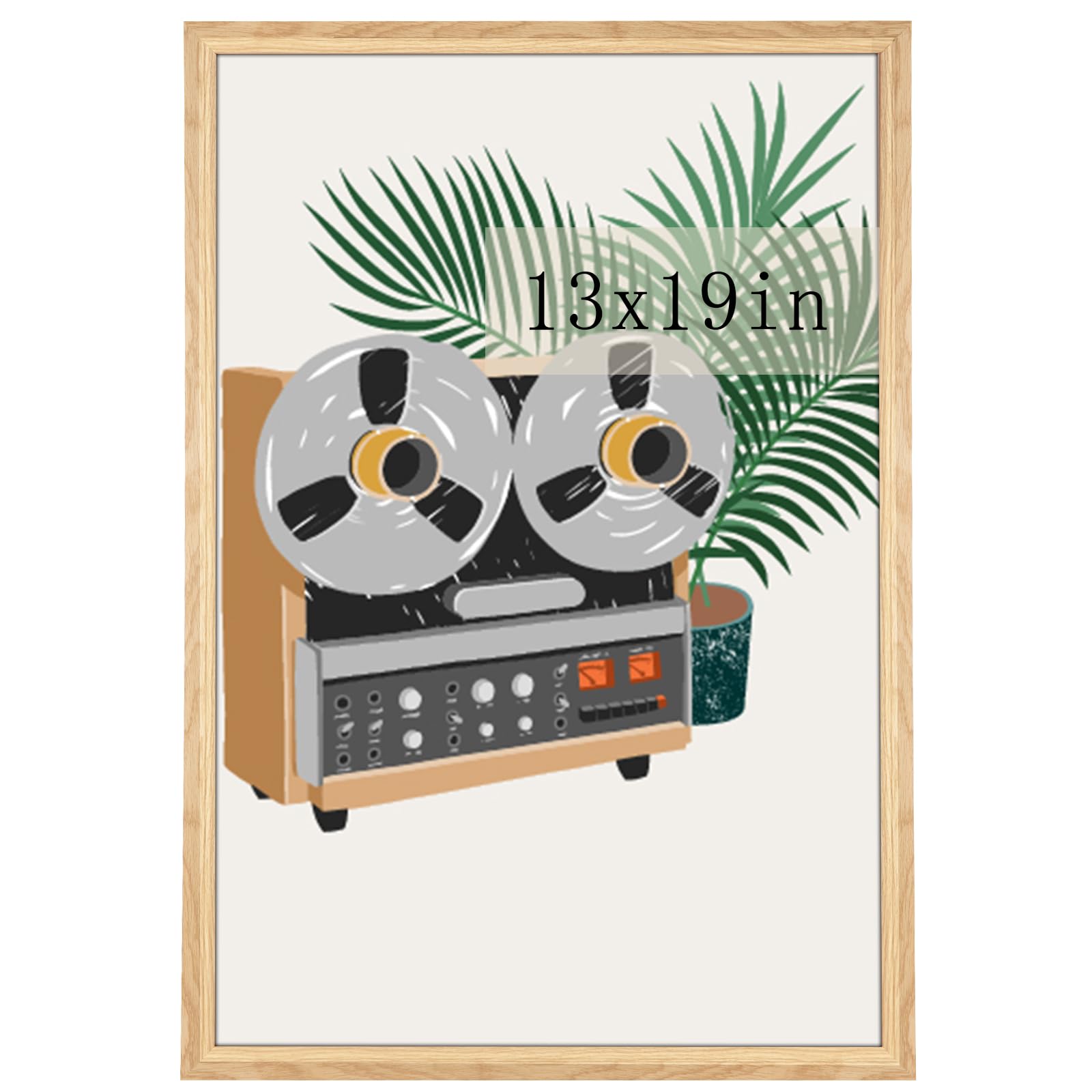 13x19 Picture Frame, Natural Wood Poster Frame, Home Decor Natural Gallery Frame, Horizontal or Vertical Format, Sturdy Frame and Plexiglass, Large Photo Frame Wall Art, for Photos, Artworks, Posters