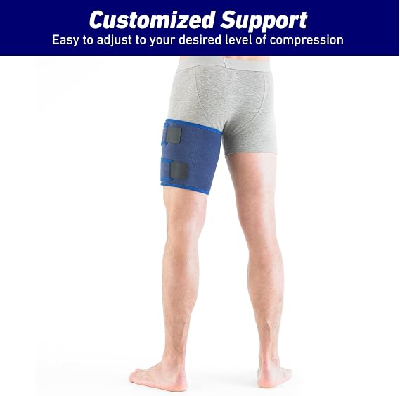 Neo-G Thigh Support Hamstring Support to Quadriceps and Hamstring Muscles – Hamstring Compression Sleeve for Sprains, Strains, Pulled Muscles, Sports Injury – Adjustable – Class 1 Medical Device