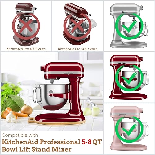 Miniatura 3 de Tapete deslizante de bambú para mezclador Kitchenaid, alfombrilla deslizante para mezclador, compatible con Kitchenaid Bowl Lift de 5 a 8 cuartos de