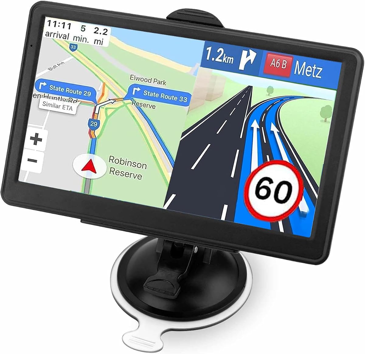 Navegador GPS para automóvil, último mapa de 2026, pantalla táctil de 7 pulgadas, sistema de navegación con recordatorio de dirección giro a giro hablado por voz real para automóviles, GPS para vehículos con advertencia de velocidad y luz roja