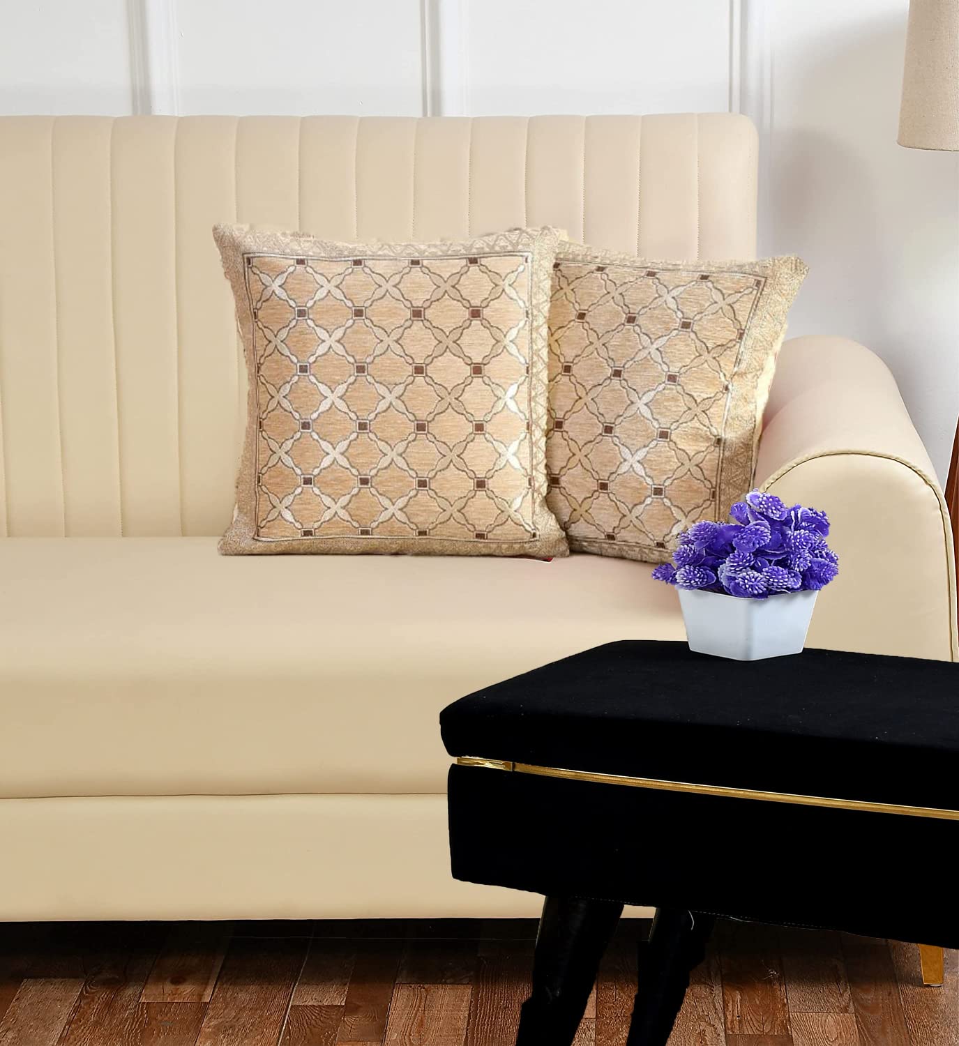 LOOMLYFE Jacquard Geomteric Cushion Covers 16 Inch X 16 Inch Set Of 2 Ethnic Motifs 240 TC Cushion Covers,Design- Cross,Color- Beige (B0C8NVRG63) Amazon Price History, Amazon Price Tracker