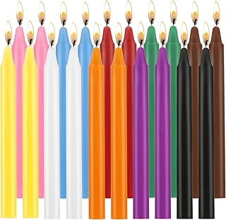 20 pcs Unscented Assorted Colors Mini Taper Candle | 4" Tall x 1/2" Diameter | Great for Casting Chimes, Rituals, Spells, Wax Play & More