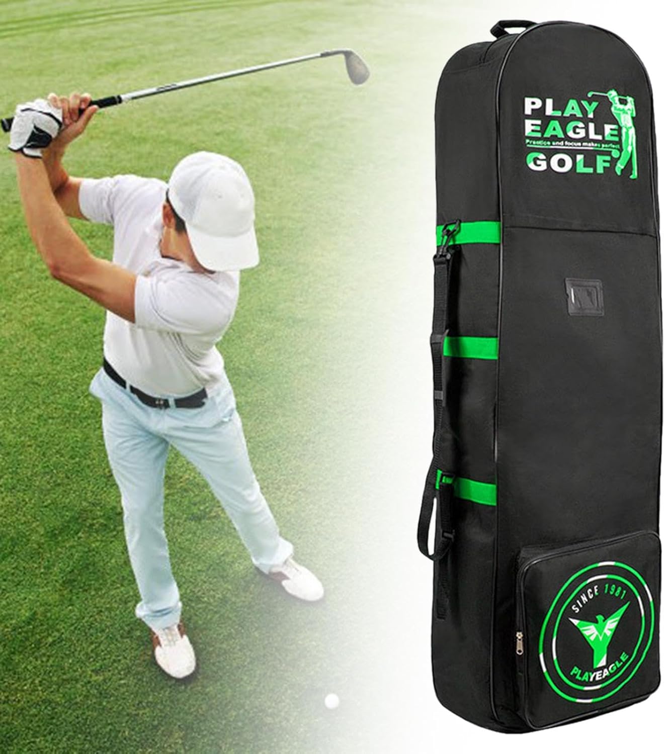 Generic ホイール付きの航空会社用のゴルフトラベルバッグ、ゴルフバッグカバー