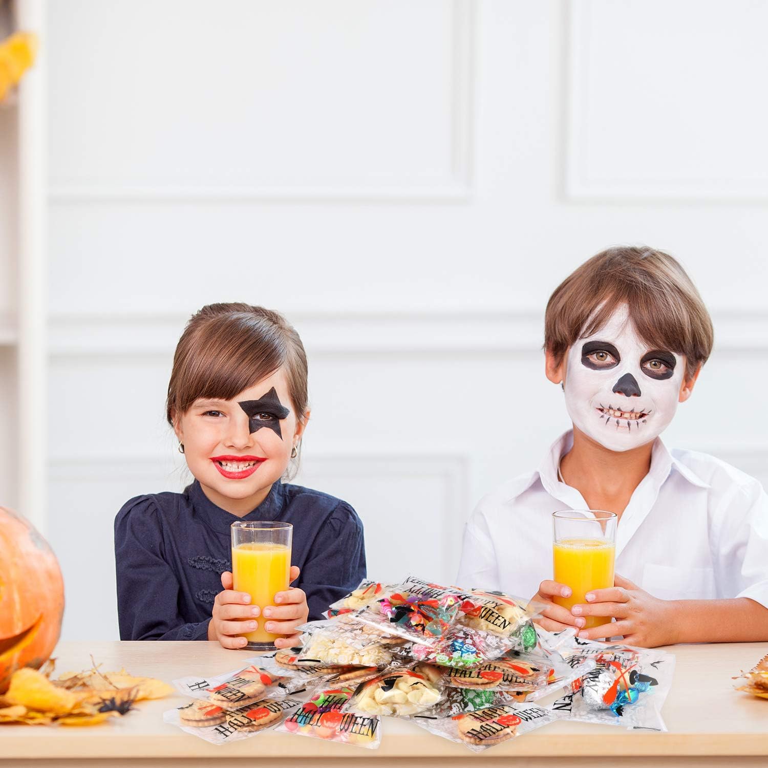 Boao 100 Pcs Halloween Treat Bags, Halloween Bags for Candy