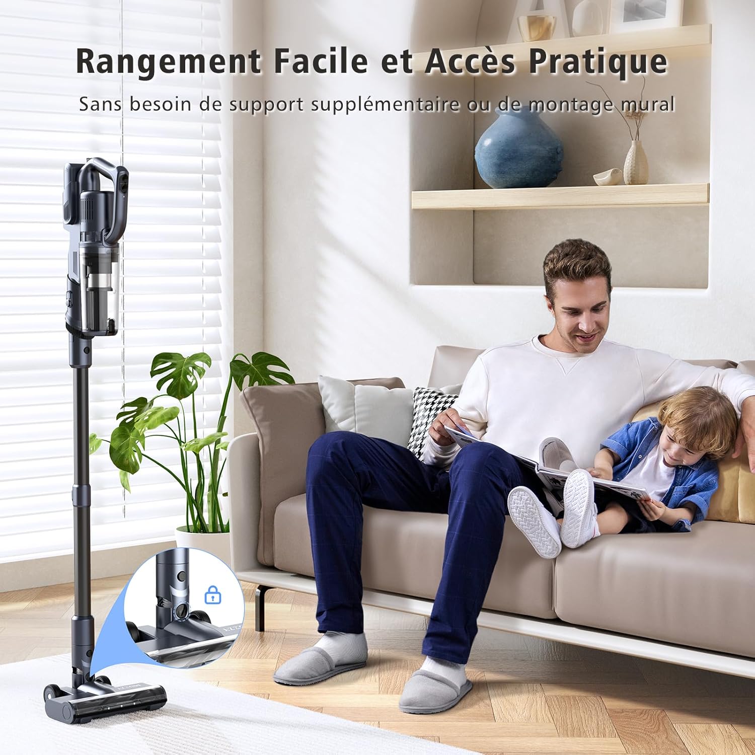 The MIUZZY M243 Cordless Vacuum Cleaner configured as a handheld unit for versatile cleaning.