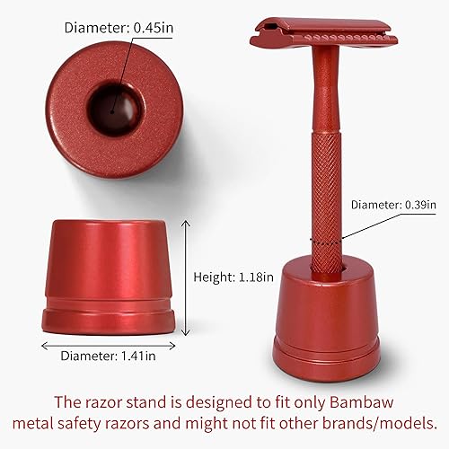 Miniatura 7 de Bambaw Soporte de maquinilla de afeitar de seguridad negro  Soporte para maquinilla de afeitar para hombres  Soporte para afeitadora se adapta a