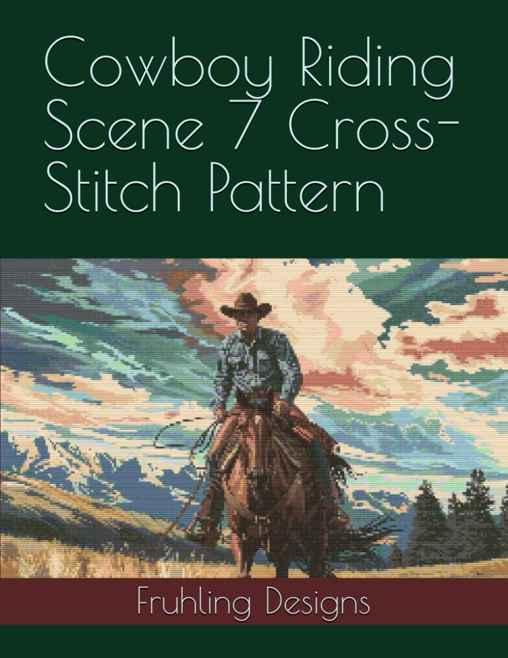 Cowboy Riding Scene 7 Cross-Stitch Pattern
