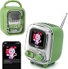 Divoom Tiivoo-2 FM Radyolu Taşınabilir Bluetooth Hoparlör, Pixel Art Retro Mini Kablosuz Hoparlör, Parti Ofis Masası Ev Yatak Odası Mutfak için Vintage Dekor, Kadın Erkek için Hediyeler, Yeşil