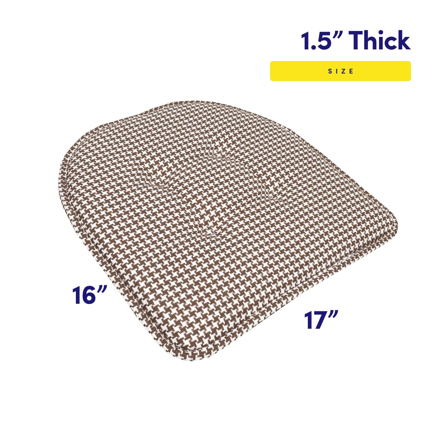 Collezione Cuscino Per Sedia In Memory Foam A Forma Di U Con Fissaggi – Antiscivolo E Lavabile – Nero/Bianco, 41,9 X 40,6 Cm