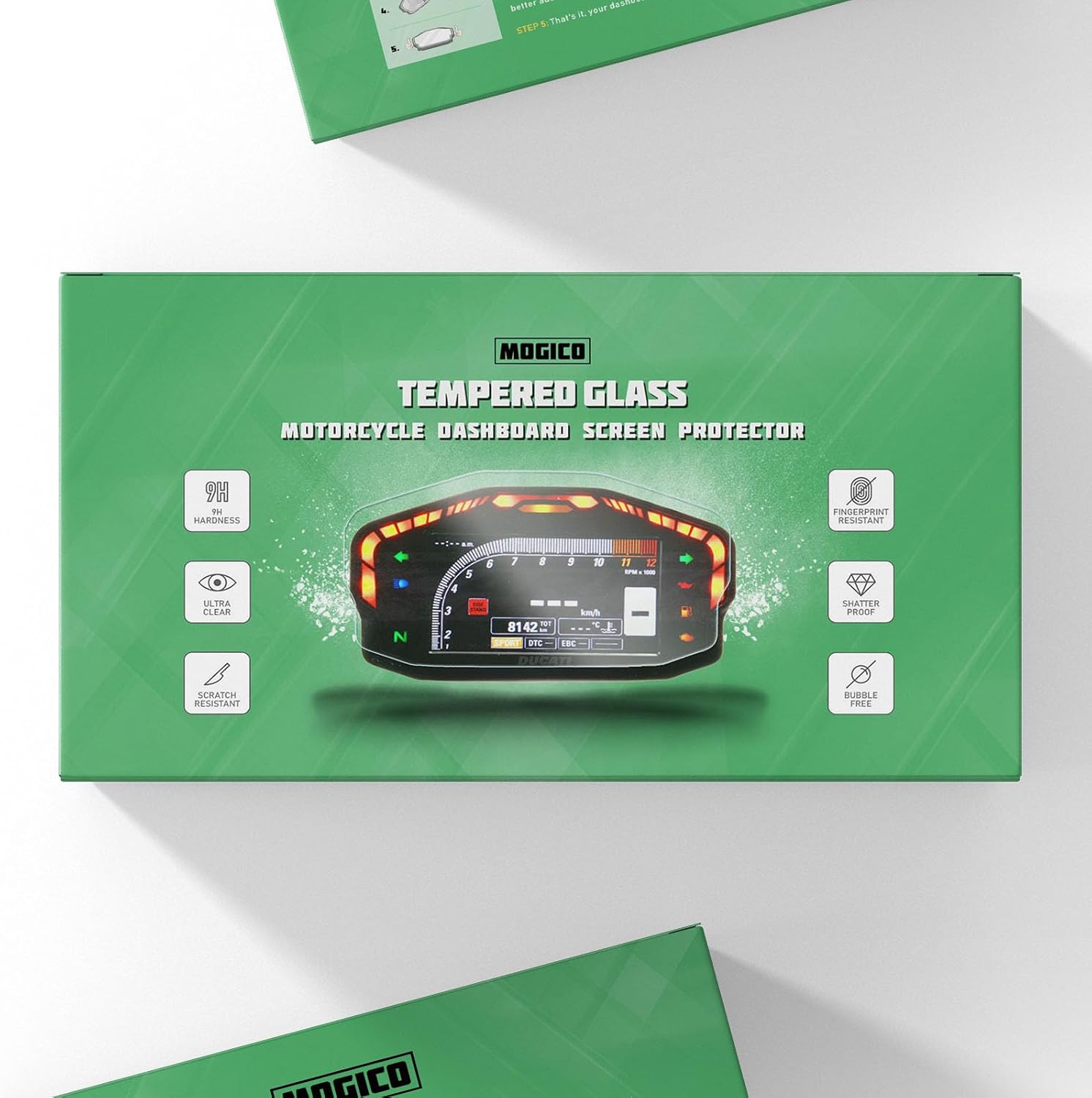 Ultra Clear Tempered Glass Motorcycle Dashboard Screen Protector Kit for Kawasaki Ninja 650 2020+ / 1000SX 2020-2024 / 1100SX 2025+ | Ninja 500, 7 Hybrid & e-1 2024+