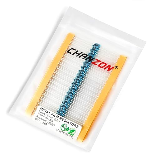 Vista 218 de Chanzon 100pcs 1/4W (0.25W) 33K Ω ohmios Resistencia fija de película metálica 0.01 ±1% Tolerancia 33KR MF Resistencias de orificio pasante