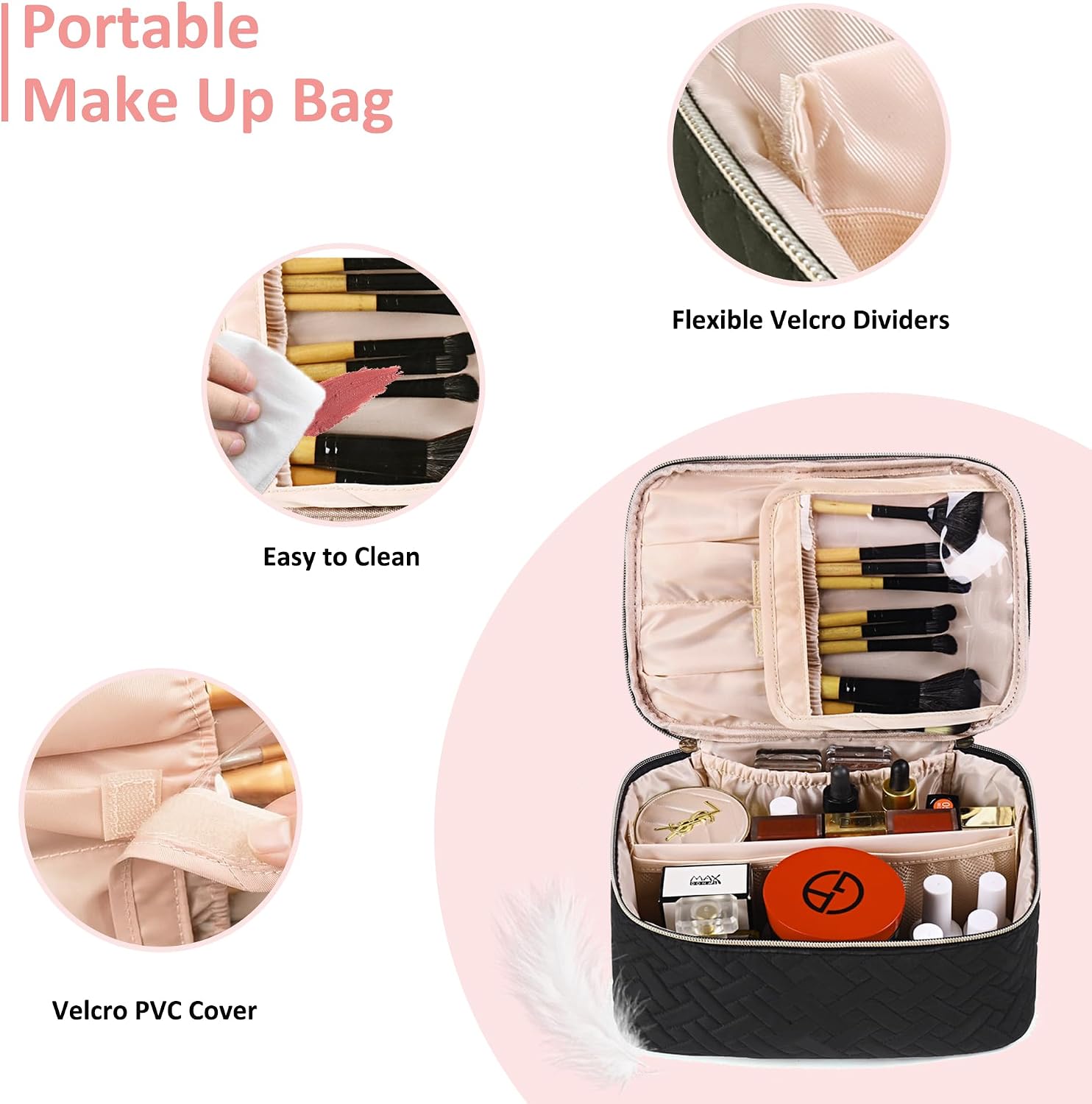 Makeup Bag, Cosmetic Bag, Travel Makeup Bag image 2