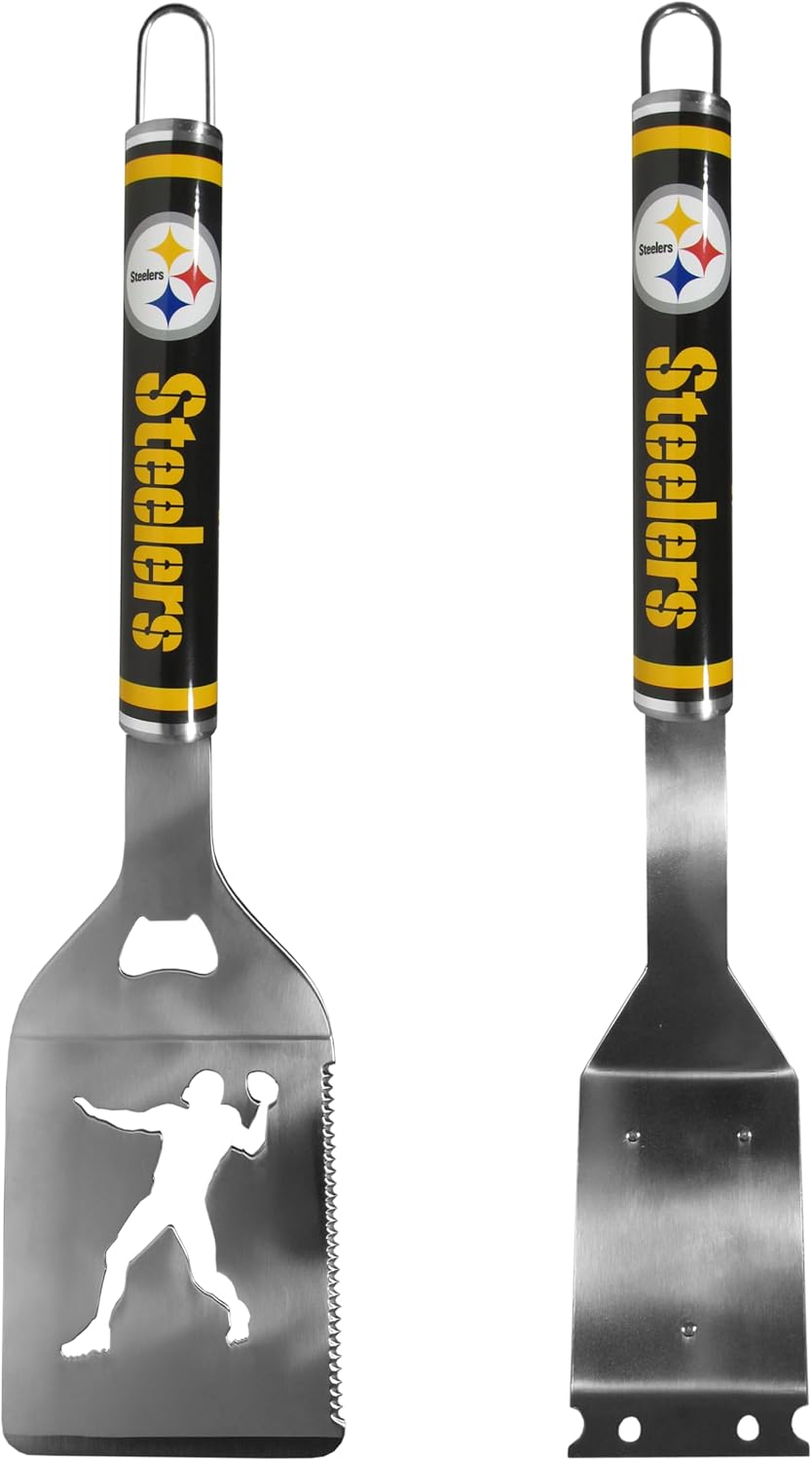 Siskiyou NFL Pittsburgh Steelers Logo Grill Brush/Scraper and Spatula, One Size, Team Colors