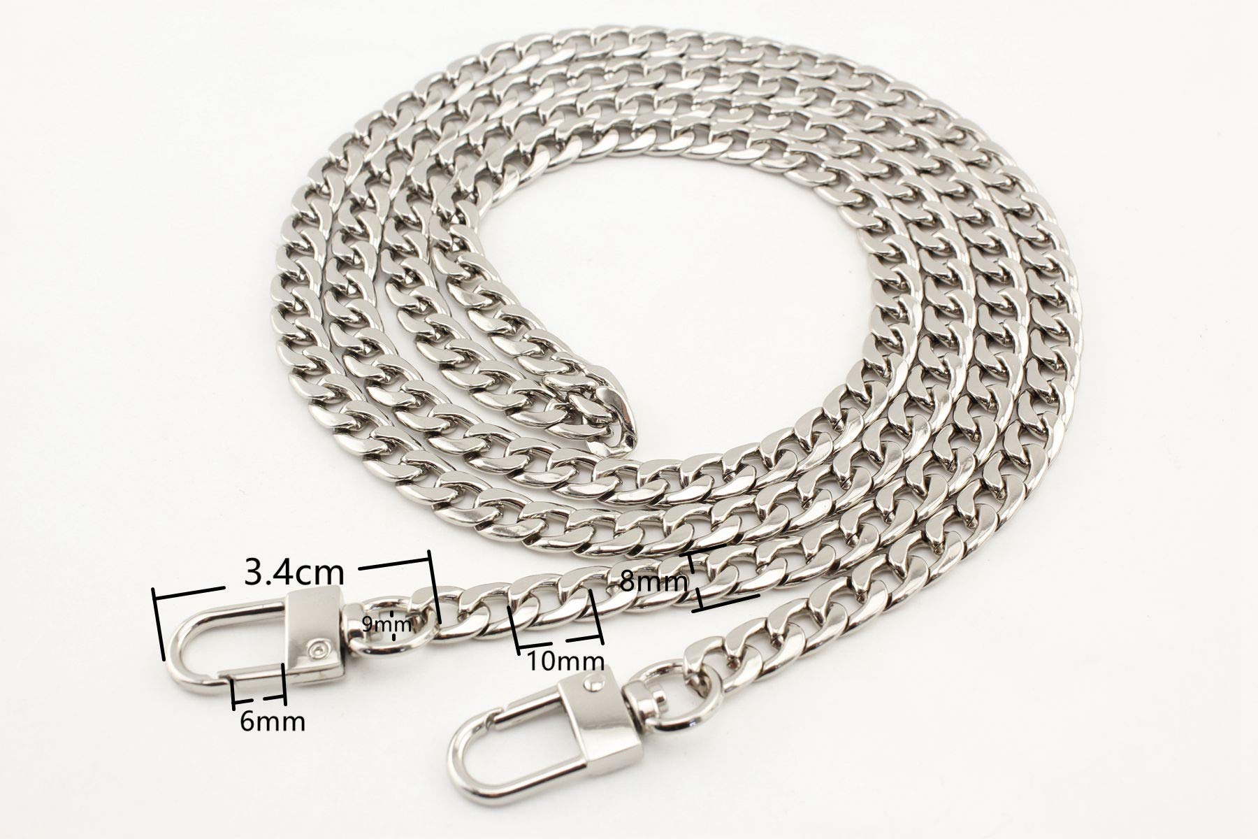 120cm Purse Chain Bag Chain Strap Chain with Hooks,Golden, Anti Bronze CF27