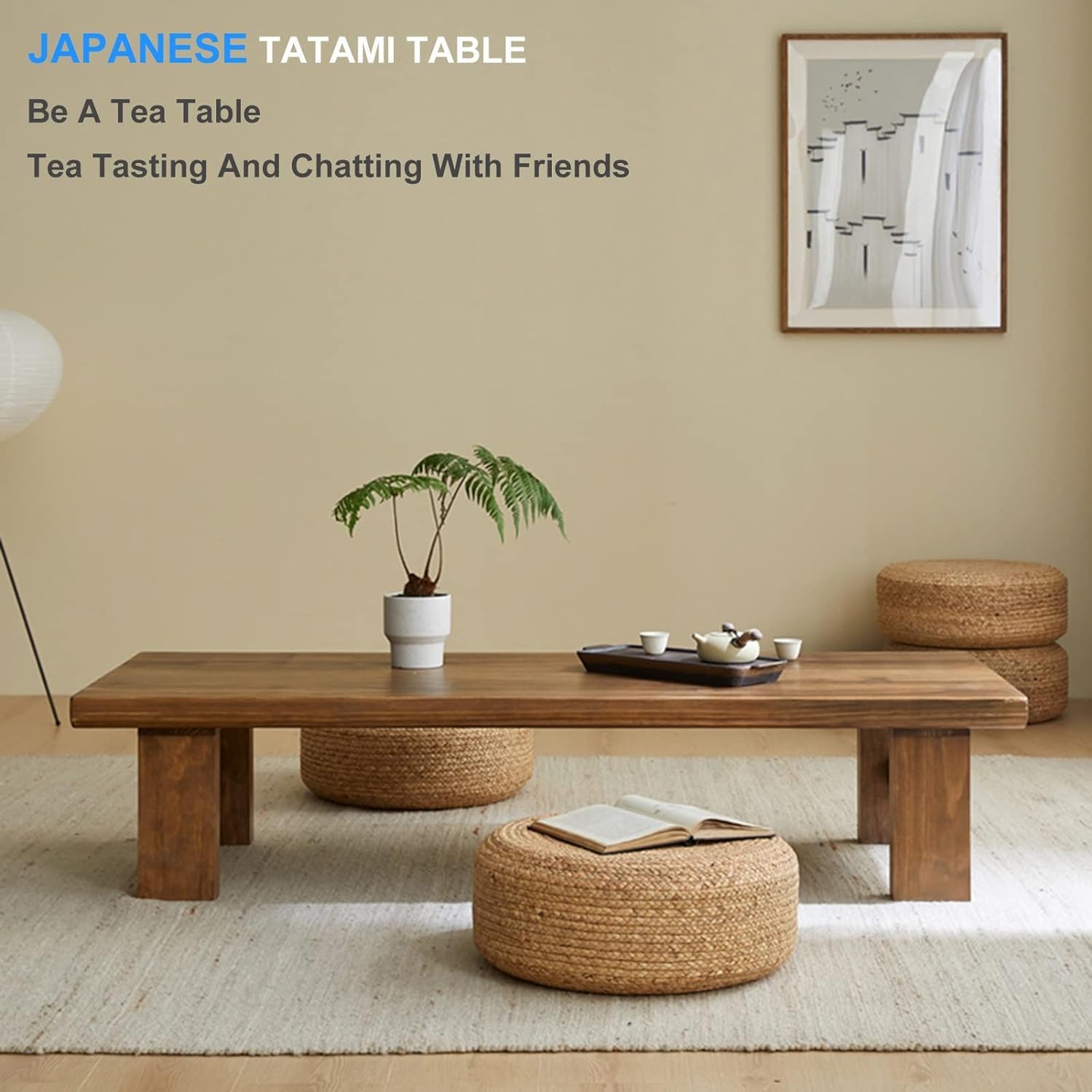 X went Japanese Style Sheesham Wood Coffee Table for Living Room, Dining Room, Bedroom, Kitchen, Office Home Decor (80x50x38) 2