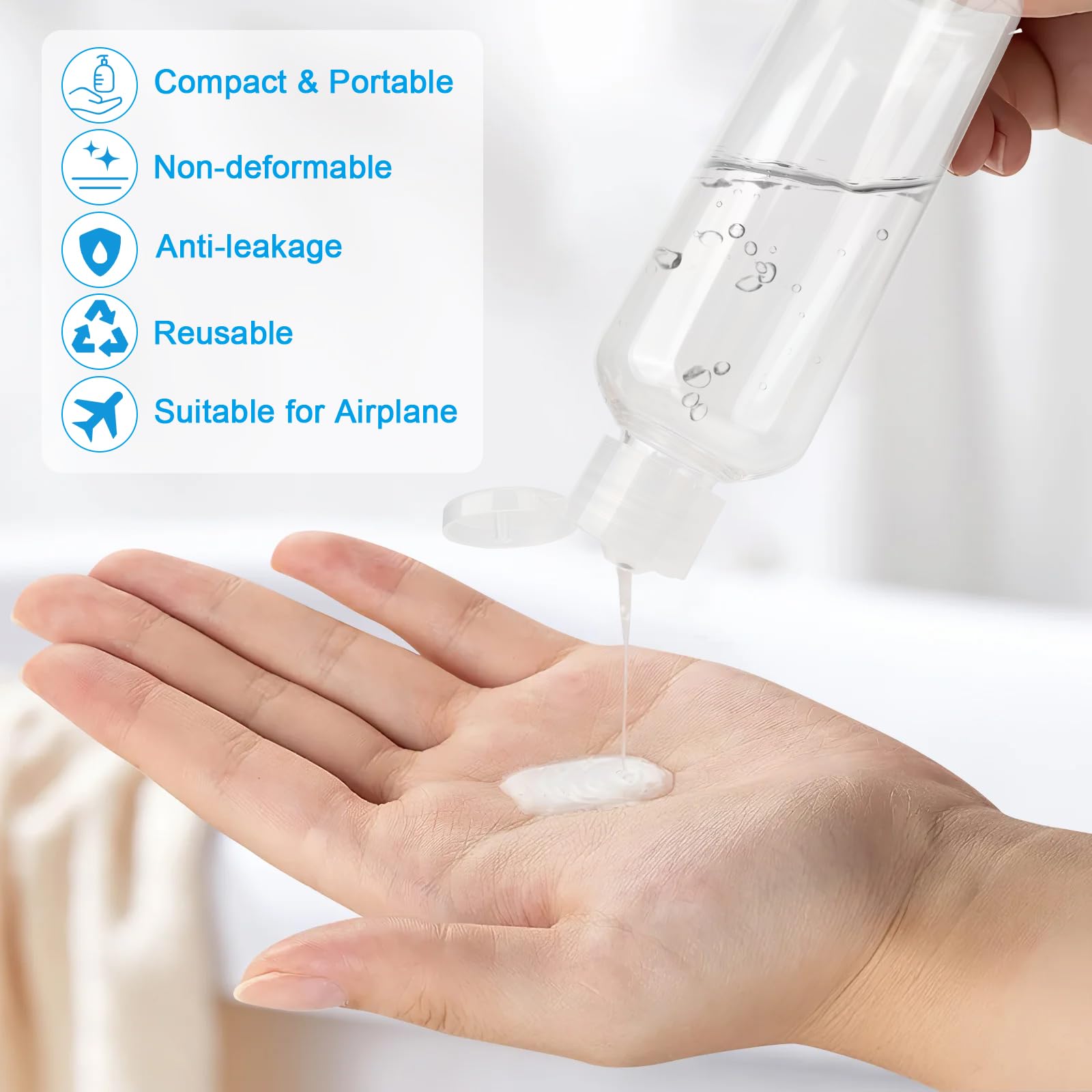 Kit 11 Flaconi Da Viaggio 100ml Trasparenti Con Imbuti - Contenitori Liquidi - Foto 7