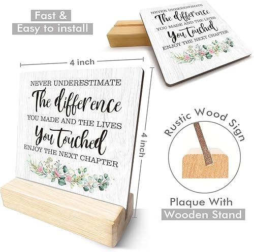 Miniatura 2 de Regalos para compañeros de trabajo para mujeres, decoración de escritorio de madera rústica, inspirador, regalo de despedida para compañeros de