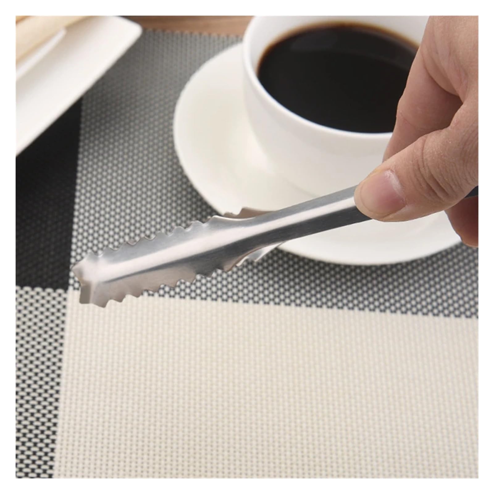 Pince à Aliments en Acier Inoxydable Lot de 10 Pinces à Sucre en Acier Inoxydable for glaçons, Pain, gâteaux, Aliments, Barbecue, Accessoires de Cuisine, ustensiles de Cuisson(10PCS 8 inch)