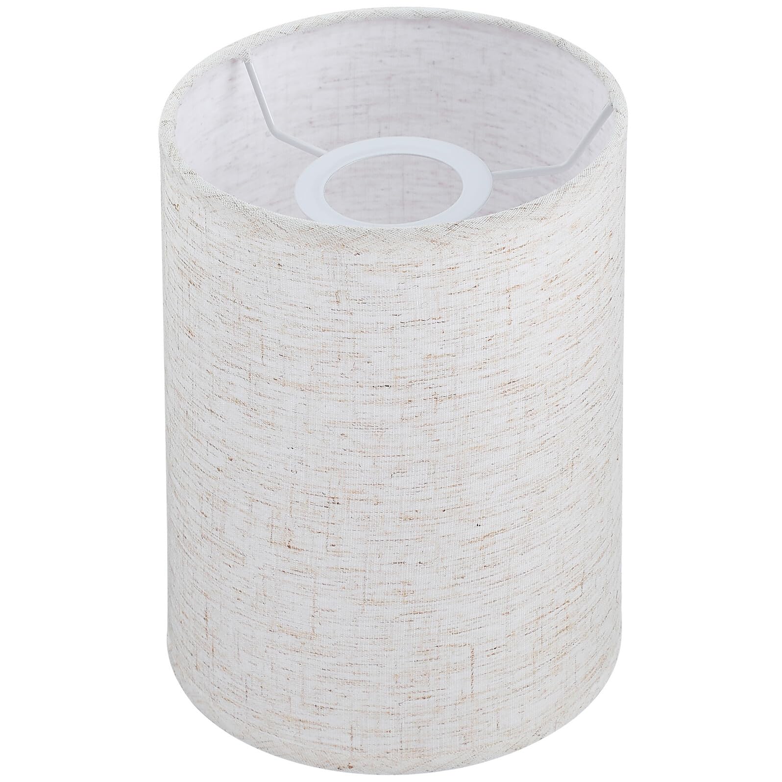 Didiseaon Beige Round Table Lamp Shade Replacement for Desk and Floor Lamps Linen Light Cover with Bamboo Texture Suitable for Indoor Home and Office Lighting