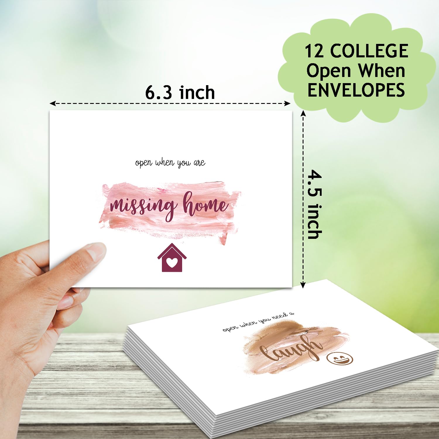 Sobres abiertos (juego de 12) – Ir a la universidad, regalos de universidad, salir de casa, regalo para hija, hijo, amigo, regalo universitario, diseño de color abierto cuando sobres -02