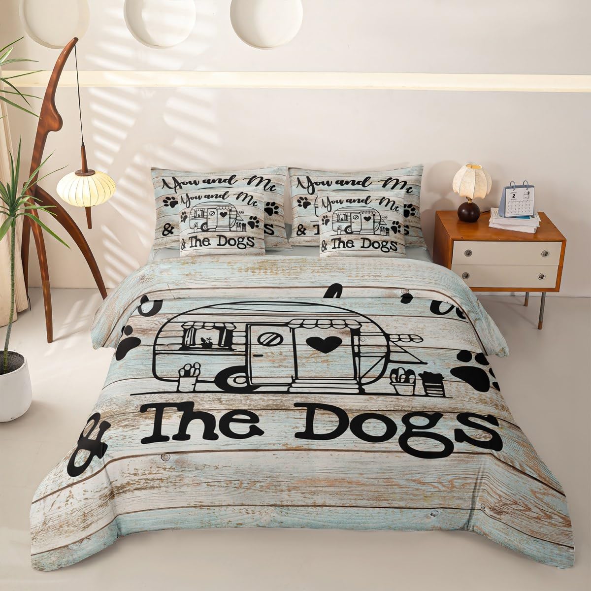 Loussiesd Juego completo de ropa de cama de 7 piezas con funda de edredón, sábanas, fundas de almohada, fundas de cojín, decoración de dormitorio, colcha transpirable para todas las estaciones