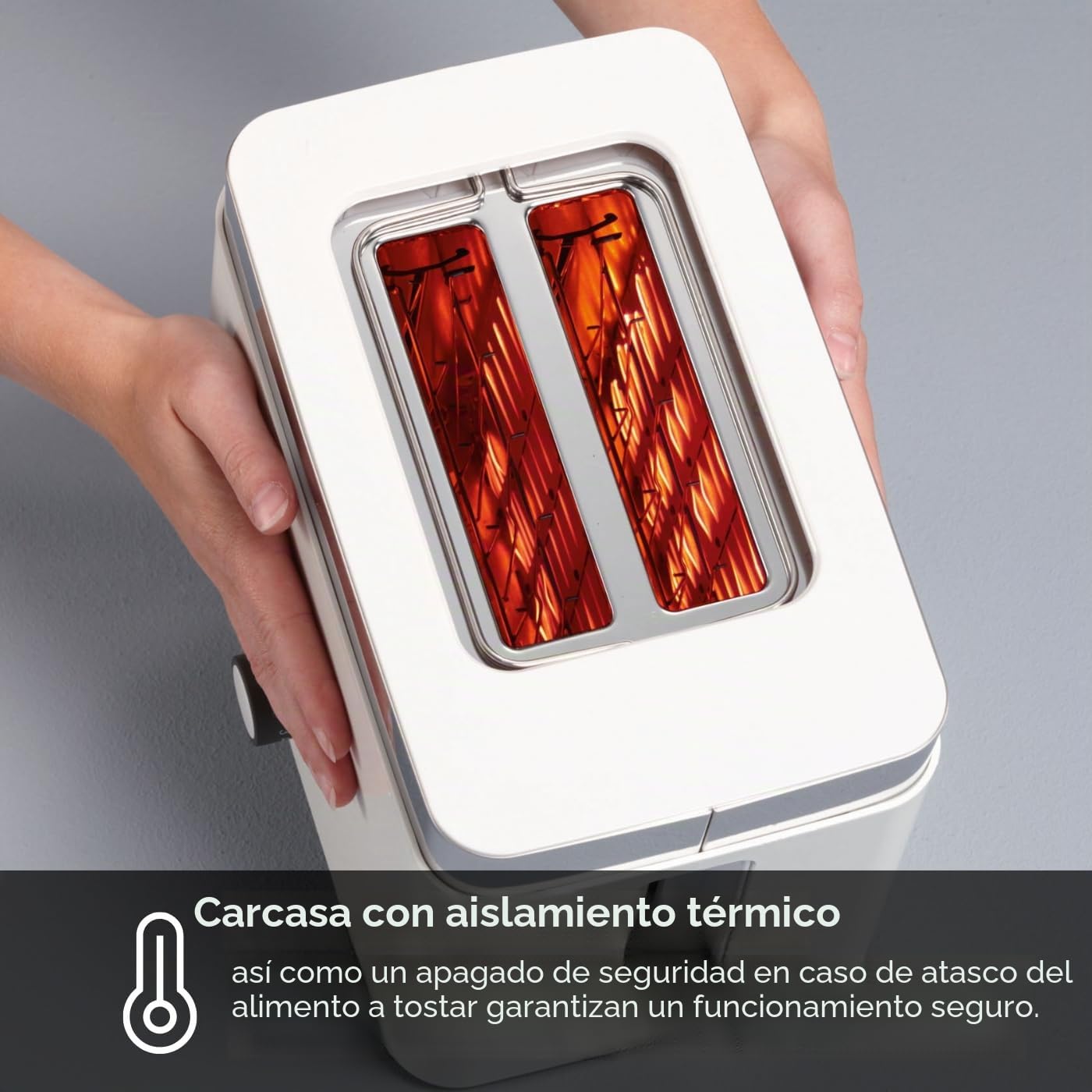 GRAEF Tostadora TO61 blanca, 2 rebanadas, centrado, accesorio panecillos, tostado ajustable, recogemigas, parada, descongelación