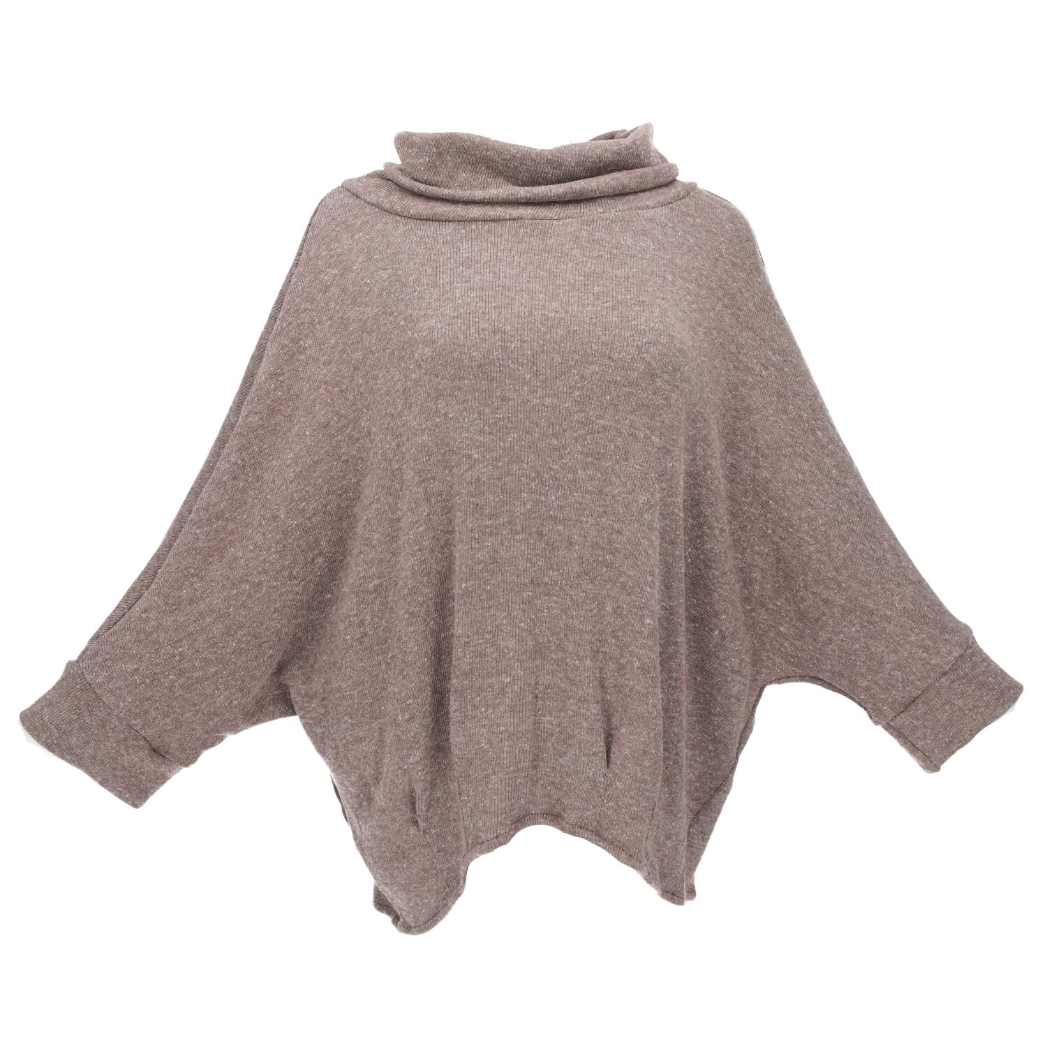 GURU SHOP Camiseta de punto de cuello alto, talla grande, para mujer, de algodón