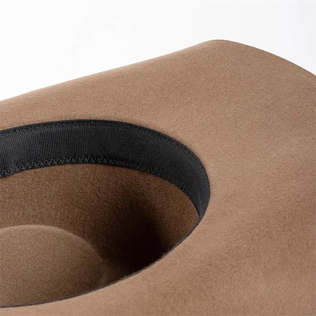 Women's 100% Wool Western Cowboy Hat with Squared Brim Halloween Felt Fedora
