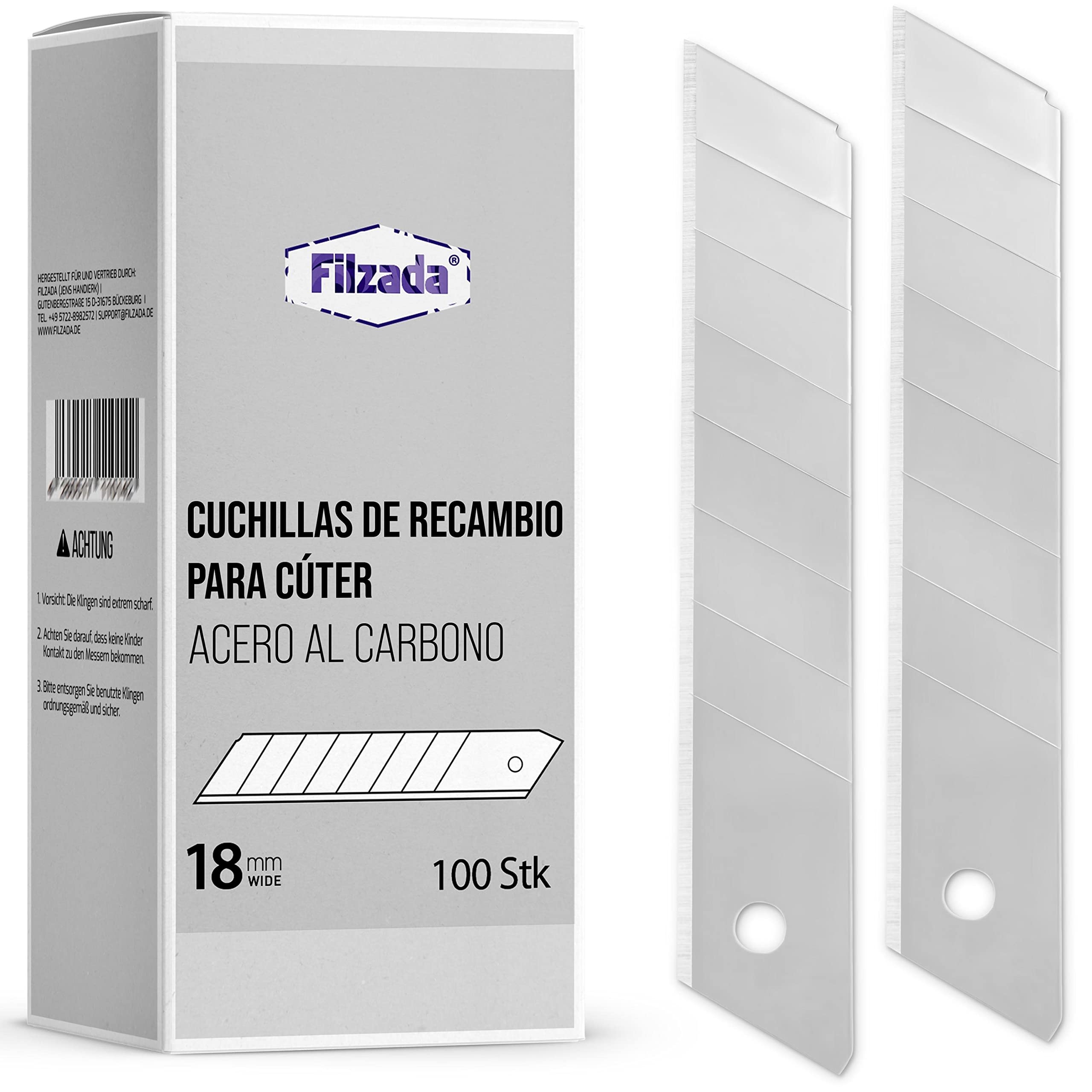 Filzada® 100 x 18 mm very hot blades – spare blade/blades for utility knife – made of carbon steel
