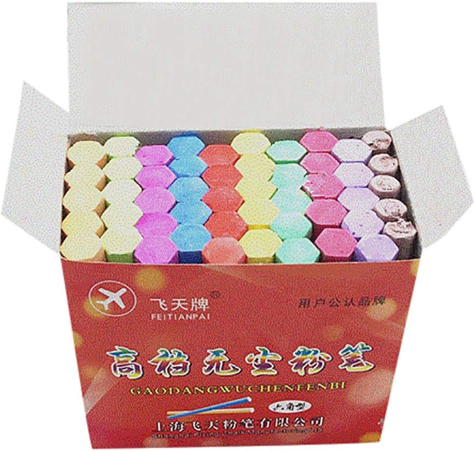 YONSIN 50PSC/48PSC Sticks Of Water-soluble Chalk Painting And Writing Color Drawing,Kids Student Portable Teaching School Supplies Easy Wipe For Blackboard Colorful Stationary Drawing Dust