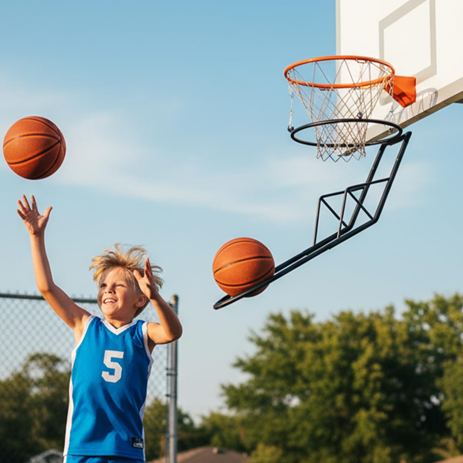 Basketball Rückprall Aufsatz Für Korb Metall Korb Zubehör | Basketball-Rückprallgerät Für Den Gebrauch Im Freien Und Innen, In Schulen Und Turnhallen, Für Jugendliche, Studenten Und