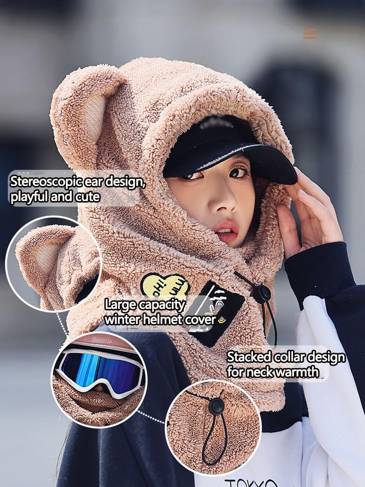 bike helmet cover for winter Amazon.com: Creative Bear Ear Skiing Helmet Covers, Winter Motorcycle  Outdoor Sports Men Women Fleece Lined Warm Scarf Mask, Windproof Fun Rides  Festival Gifts Set for Cold Weather-A : Clothing, Shoes & Jewelry