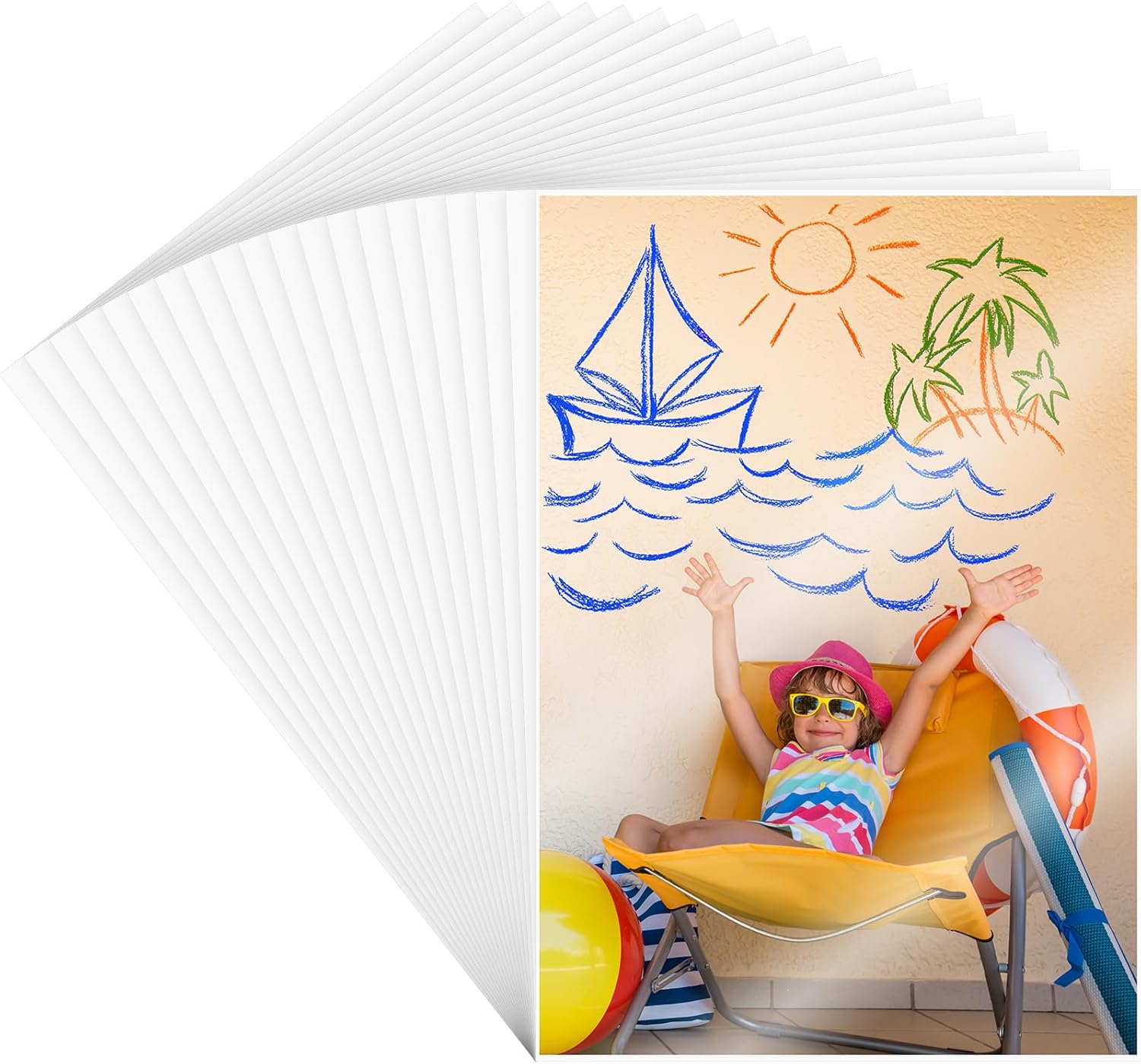 Glenmal 20 Pcs Self Adhesive Laminating Sheets 8.4 x 12 Inch Clear Laminate Sheets