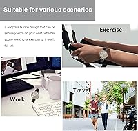 Vista 3 de Miimall Correa de reloj de cuero compatible con Garmin Lily Smartwatch correa, correa de reloj de repuesto de liberación rápida, correa ajustable