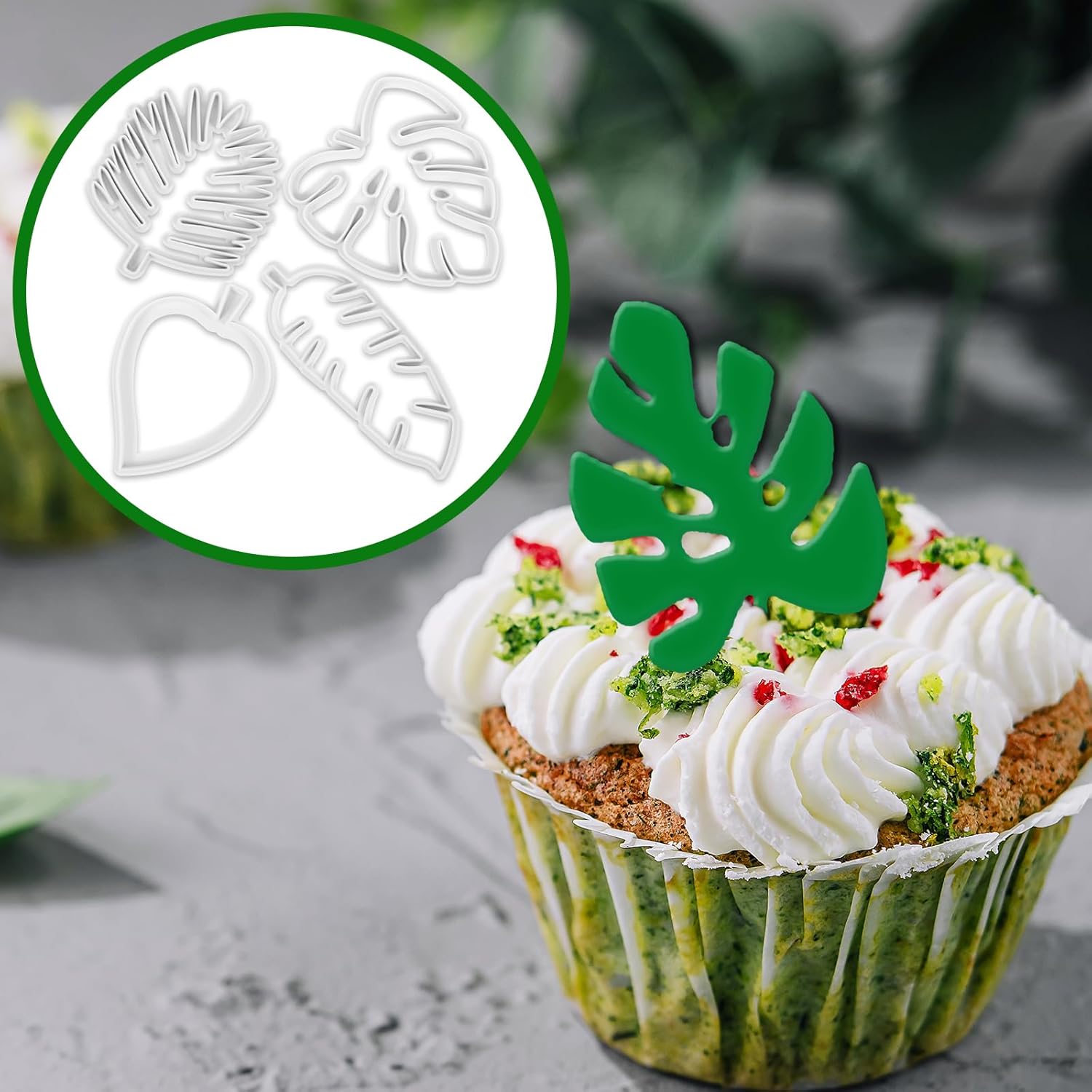 4 Pcs Tropical Leaf Cookie Cutter, Hawaiian Palm Tree Cutter Fondant Mold, Multipurpose Fondant Leaf Cutter For Gum Paste Cake Decorating Holiday Biscuit Cutter For Cookie Making - Image 4