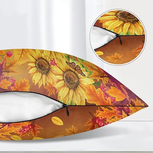 Miniatura 3 de Funda de almohada corporal de calabaza de Acción de Gracias, funda de almohada corporal de arce de otoño con cierre de cremallera, funda de almohada