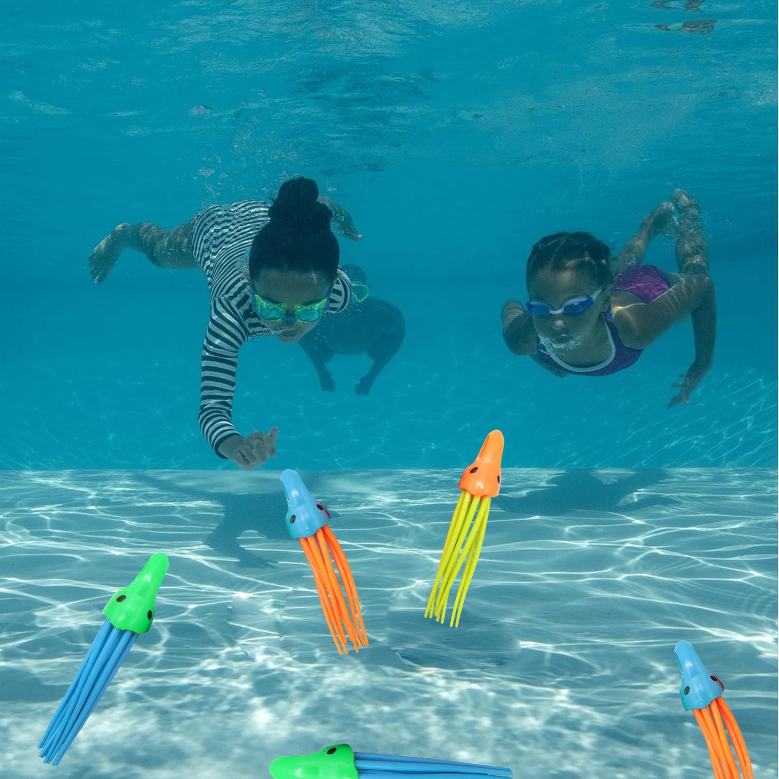 COSORO 3Pcs Diving Squid Toys Swimming Pool Sinking Toy Swimming Sinkers for Kids,Underwater Diving Toys,Fun Squid Dive Bath Water Underwater Pool Training Swim Toy for Girls Boys Gifts - Image 4