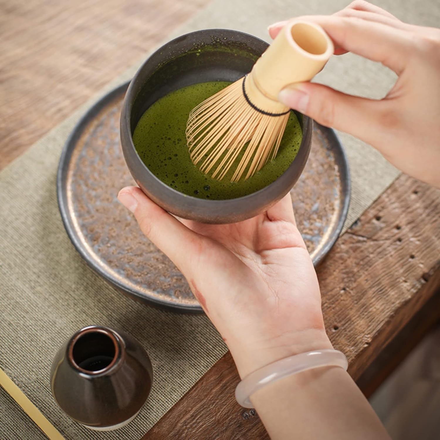 Japanese Matcha Set, Matcha Whisk Set The Perfect Kit for Tea Ceremony Bamboo Accessory, Modern Design and Holder Making Usucha, Koicha and Matcha Latte