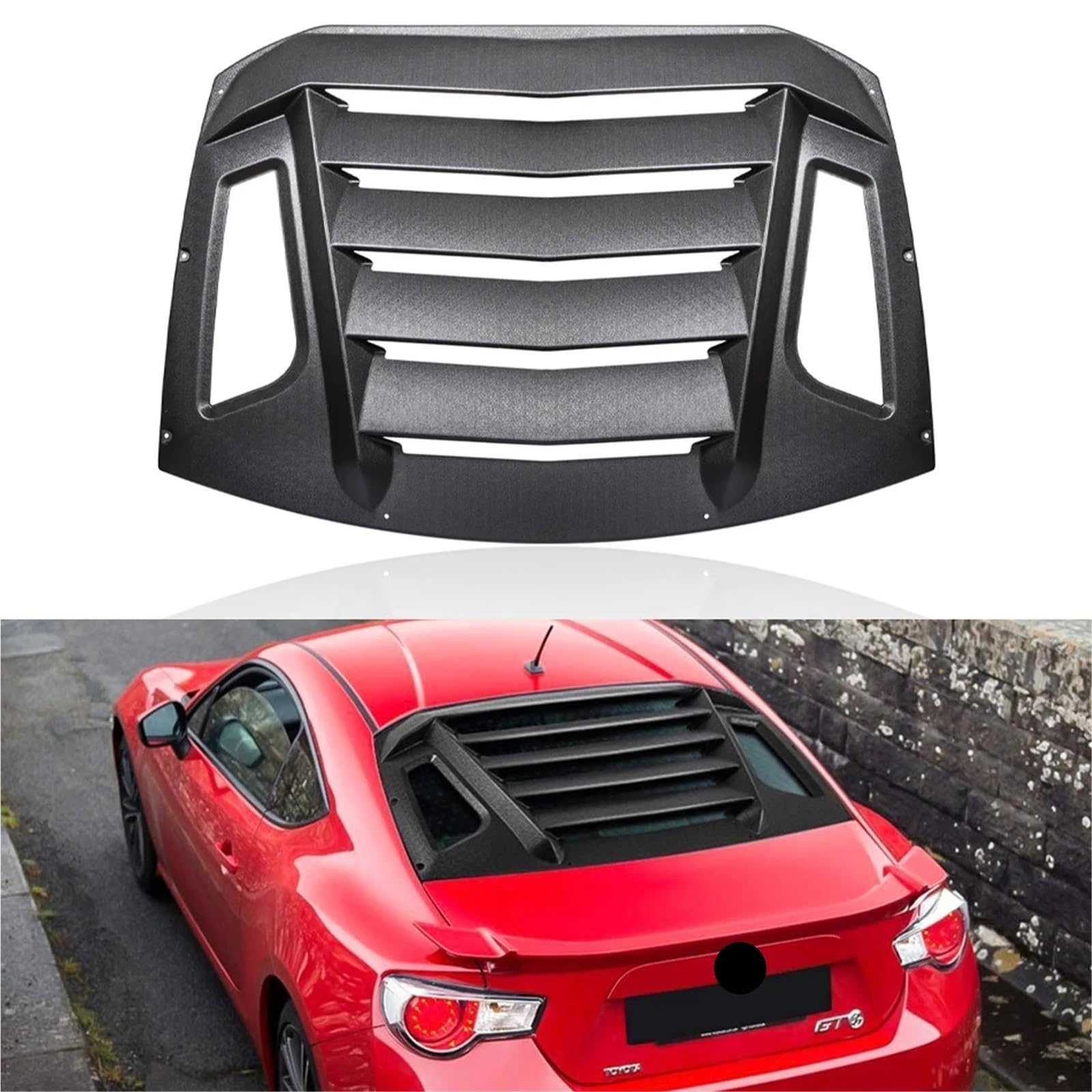 Rear Window Louve 2013-2020 Compatible for Subaru BRZ 2013-2016 Compatible for Scion FR-S 2017-2020 Compatible for Toyota GT86 ABS Window Sunshade Cover