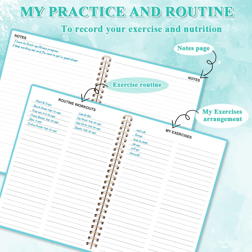 Workout Log for Women & Men - A5 Fitness Planner/Journal to Track Weight Loss, Workout Journal for GYM, Bodybuilding Progress - Daily Health & Wellness Tracker, Teal 5 Workout Log for Women & Men - A5 Fitness Planner/Journal to Track Weight Loss, Workout Journal for GYM, Bodybuilding Progress - Daily Health & Wellness Tracker, Teal