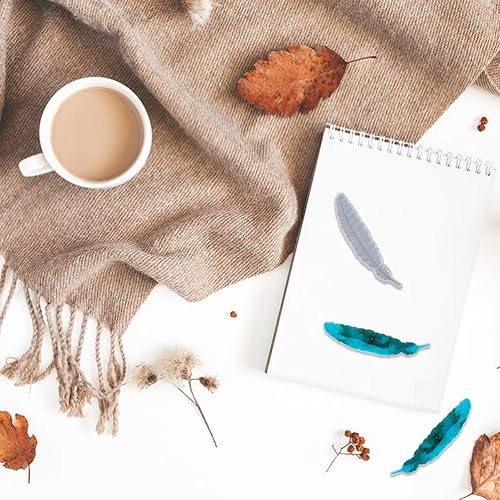 Miniatura 4 de EXCEART 4 moldes de silicona para plumas, moldes de fundición de resina, marcapáginas para manualidades, molde de cristal epoxi para manualidades,