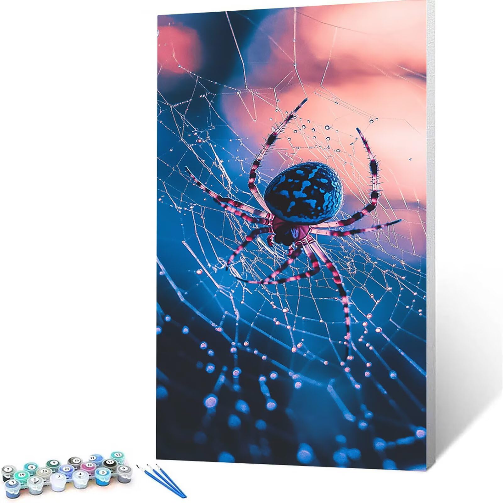 絵画 （B） Amazon.com: Spider Paint by Numbers for Adults, Canvas for