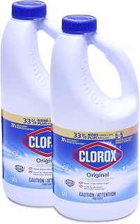 Clorox Original Concentrated Bleach 43oz 2-Pack with Cloromax - Powerful Stain Remover for Laundry & HE Machines