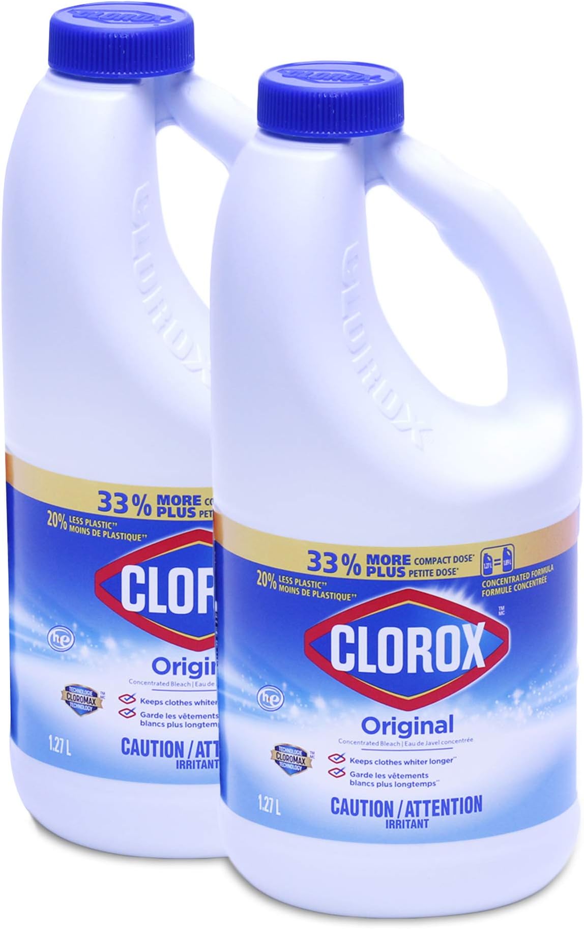 Concentrated Liquid Bleach with Cloromax Technology, Original - 43 Fl Oz / 1.27 L x 2 Pack