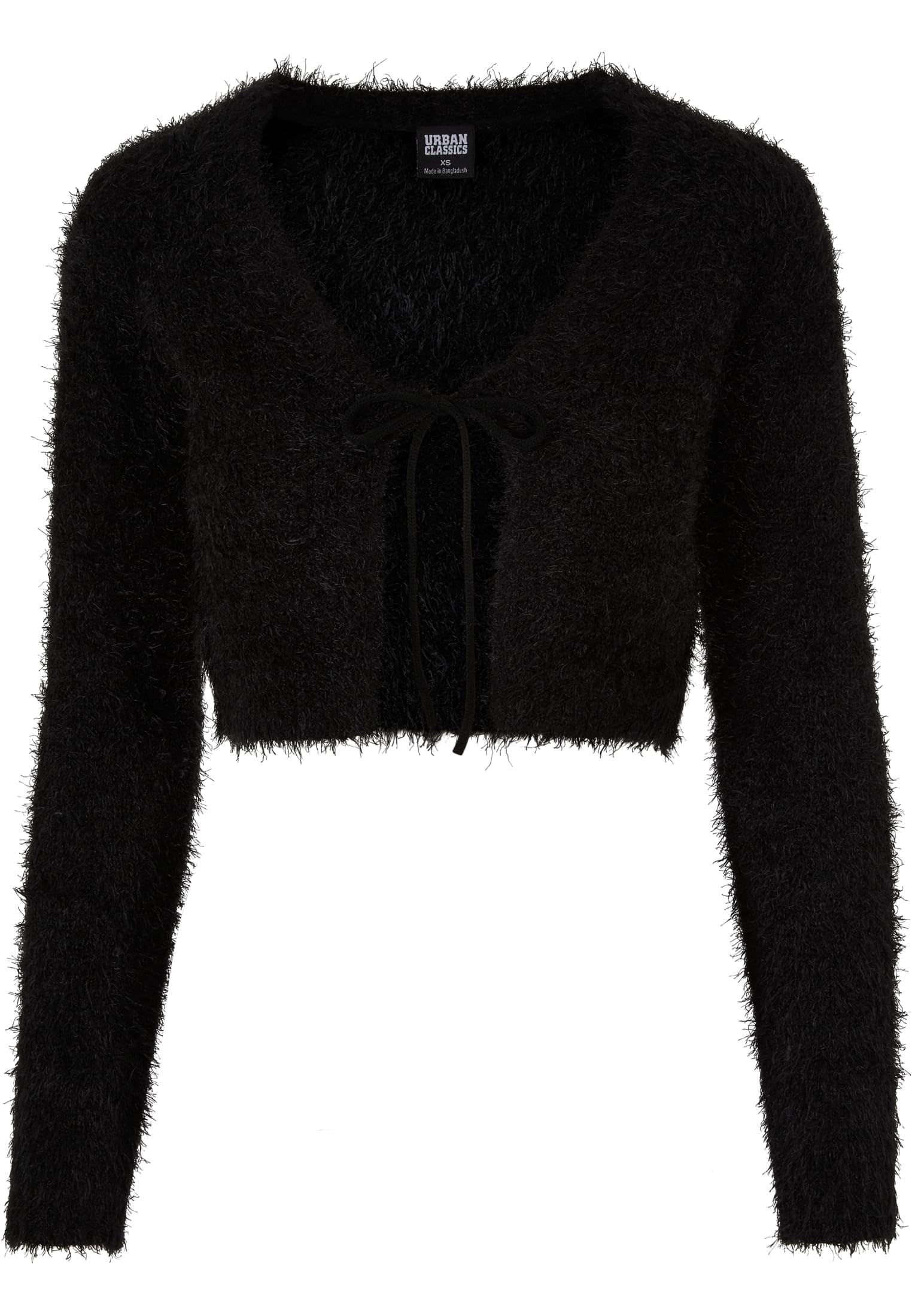 Urban Classics Damen Ladies Tied Cropped Feather Cardigan