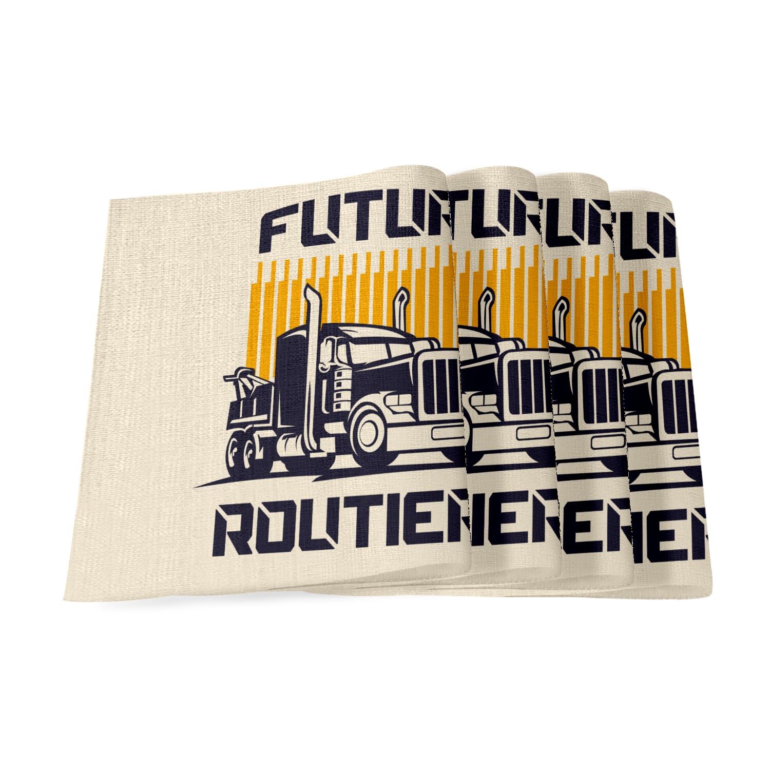 Sets de table en lin Futur Routier 40x28.5 cm | Lot de 4 pour enfant passionné de camion