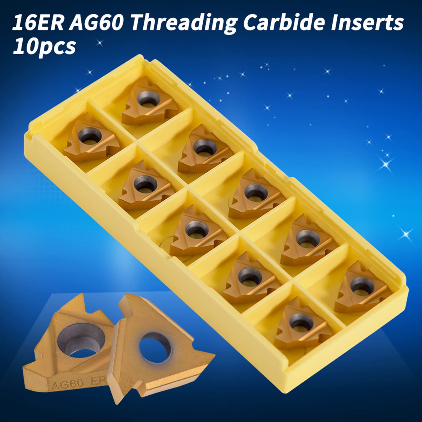 Fafeicy 10 Inserts Carbure CNC DCMT070204 - Plaquette Tournage Acier Inoxydable